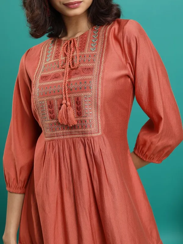 Embroidered A-Line Dress