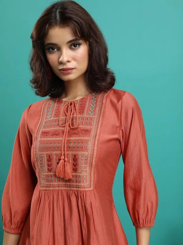Embroidered A-Line Dress