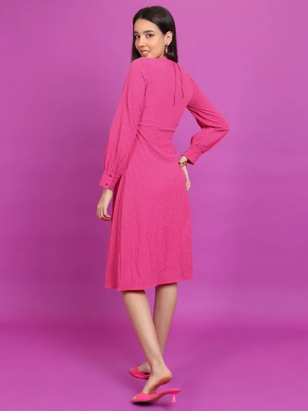 Tokyo Talkies Women Pink Solid Maxi Dress