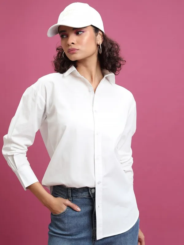 Women Solid Casual Shirts