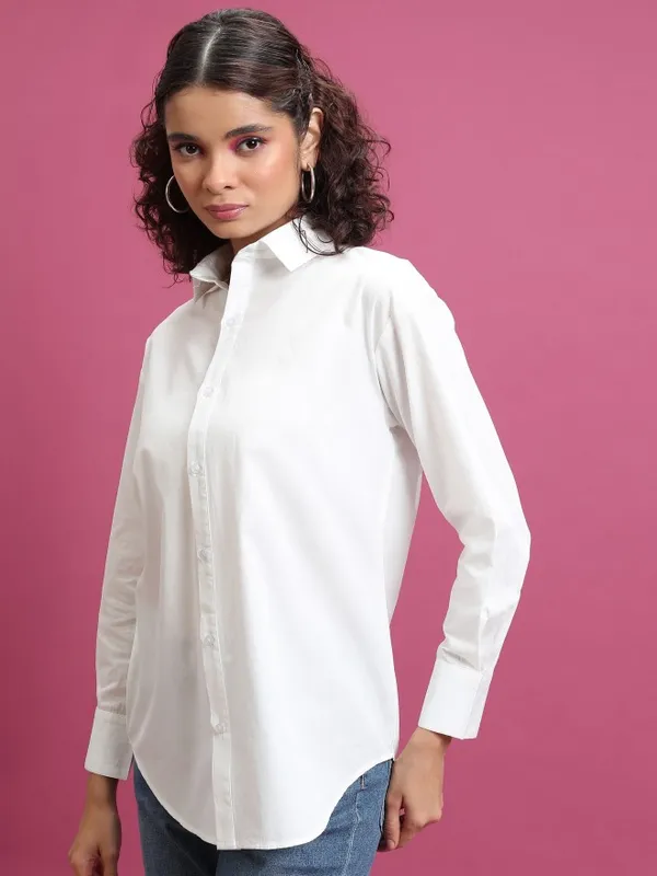 Women Solid Oversized Fit Casual Shirt