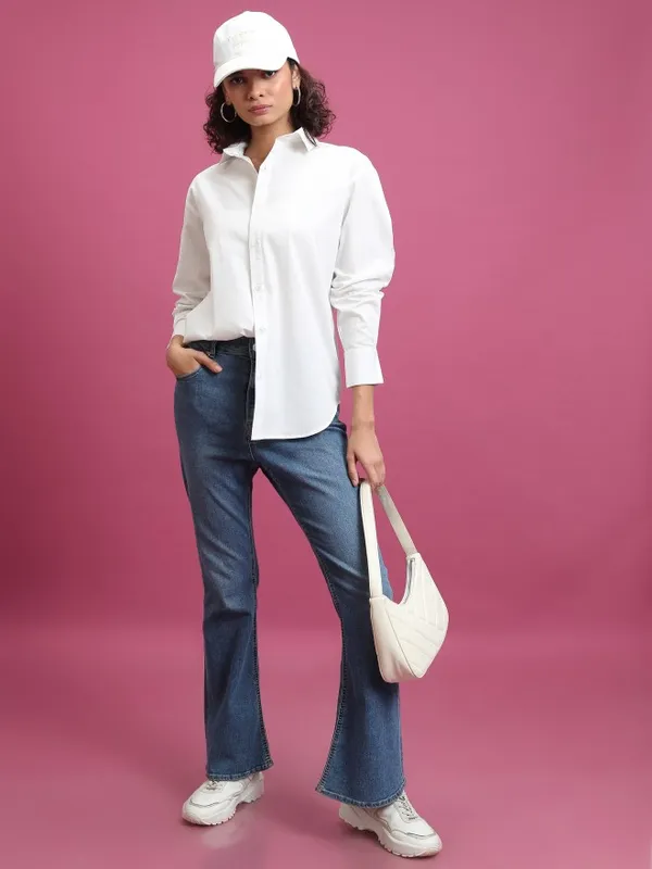  Tokyo Talkies Women White Solid Casual Shirts