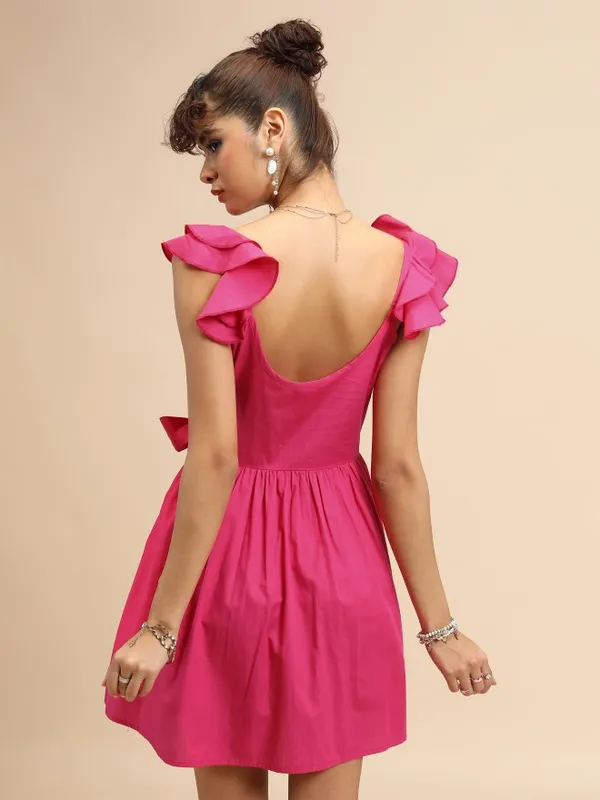 Solid Wrap Dress