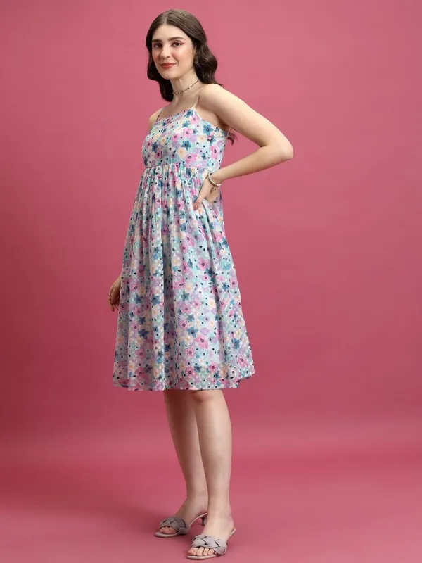 Printed A-Line Dress