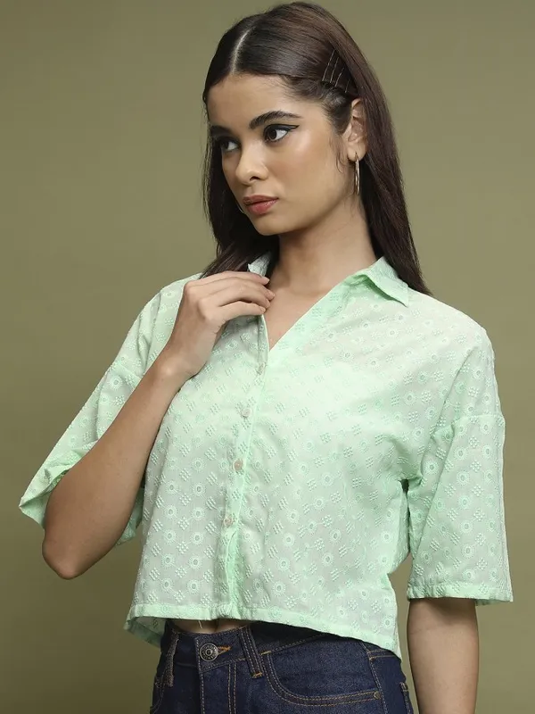 Women Self Design Casual Shirts