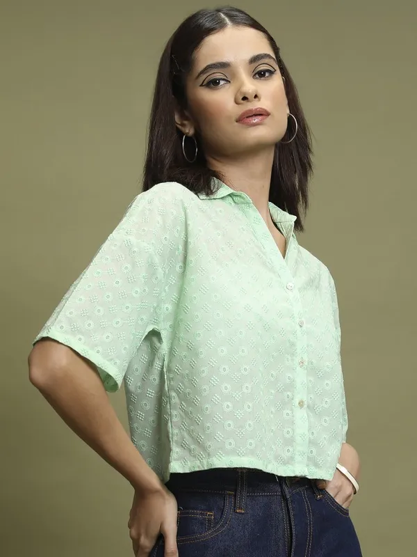 Women Self Design Casual Shirts