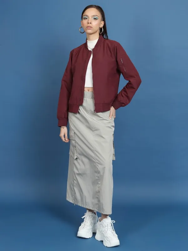  Tokyo Talkies Women Red Bomber Jackets
