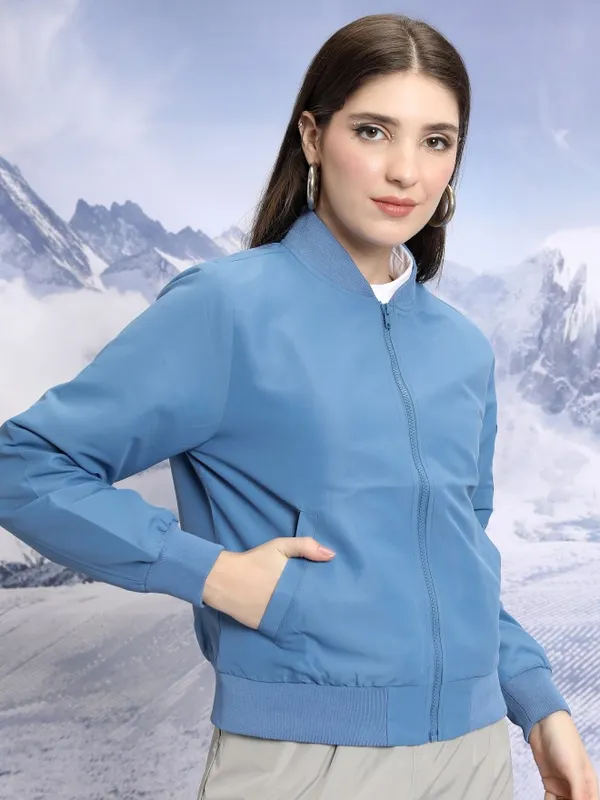  Tokyo Talkies Women Blue Bomber Jackets