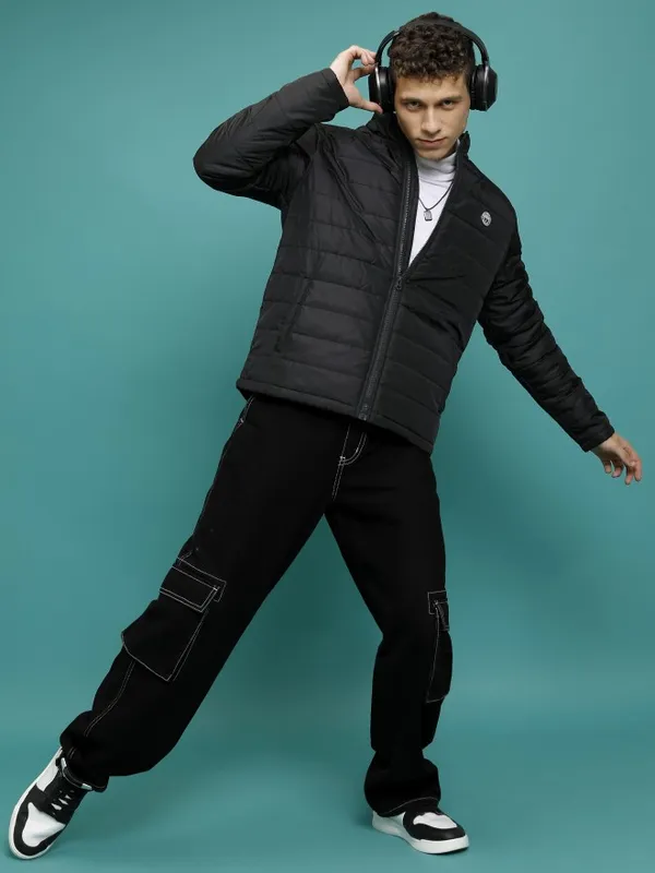 Highlander Men Black Solid Puffer Jacket