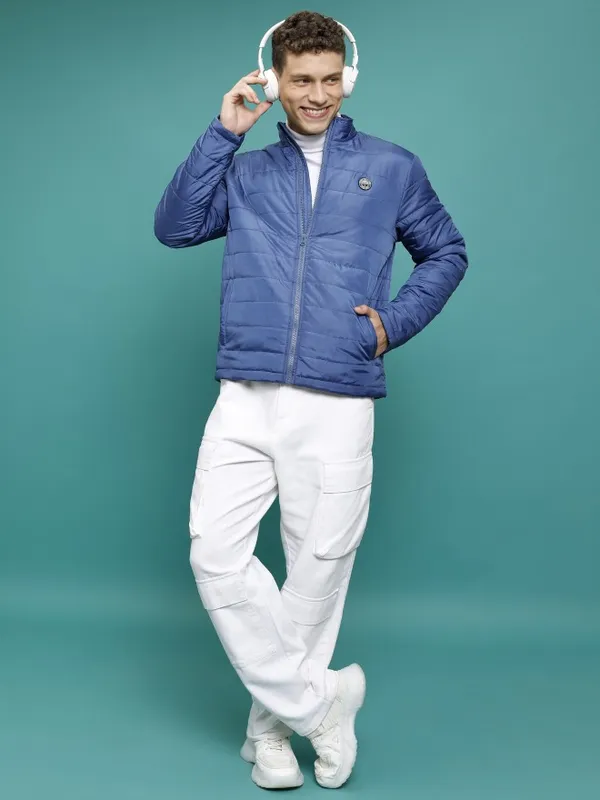 Highlander Men Blue Solid Puffer Jacket