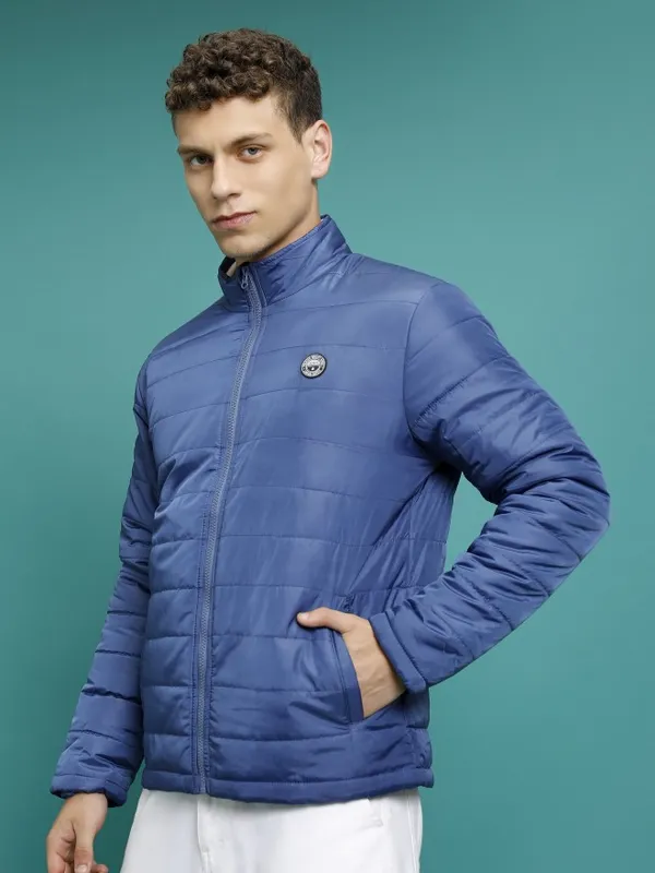 Highlander Men Blue Solid Puffer Jacket