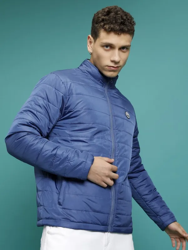 Highlander Men Blue Solid Puffer Jacket