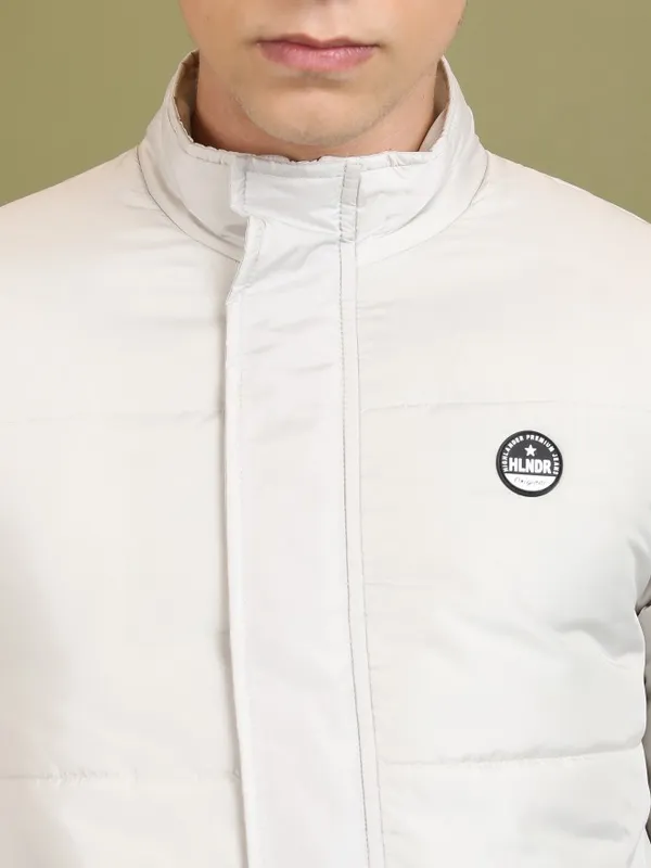 Highlander Men Grey Solid Padded Jacket