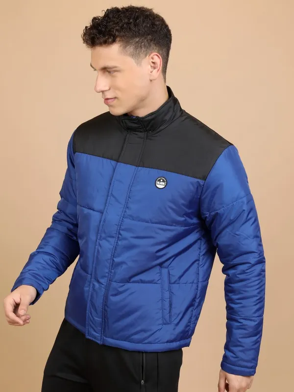 Highlander Men Blue Solid Padded Jacket