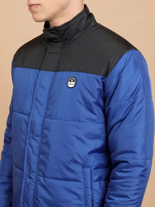 Highlander Men Blue Solid Padded Jacket