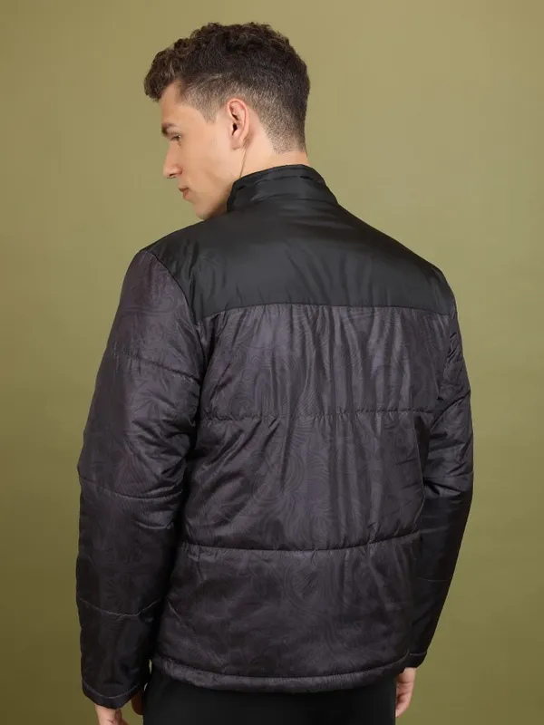  Highlander Men Grey Solid Padded Jacket Jackets