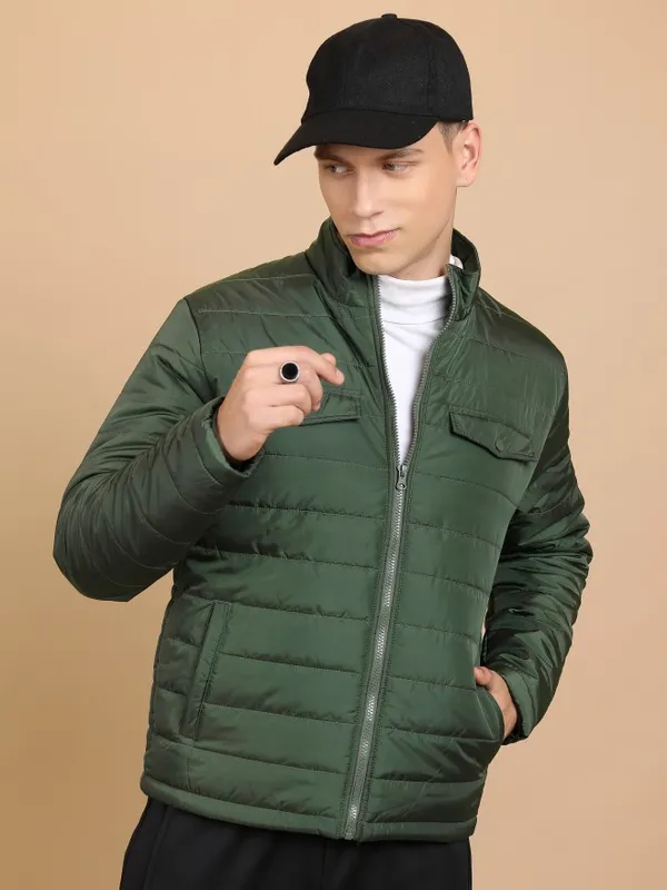 Men Solid Padded Jacket
