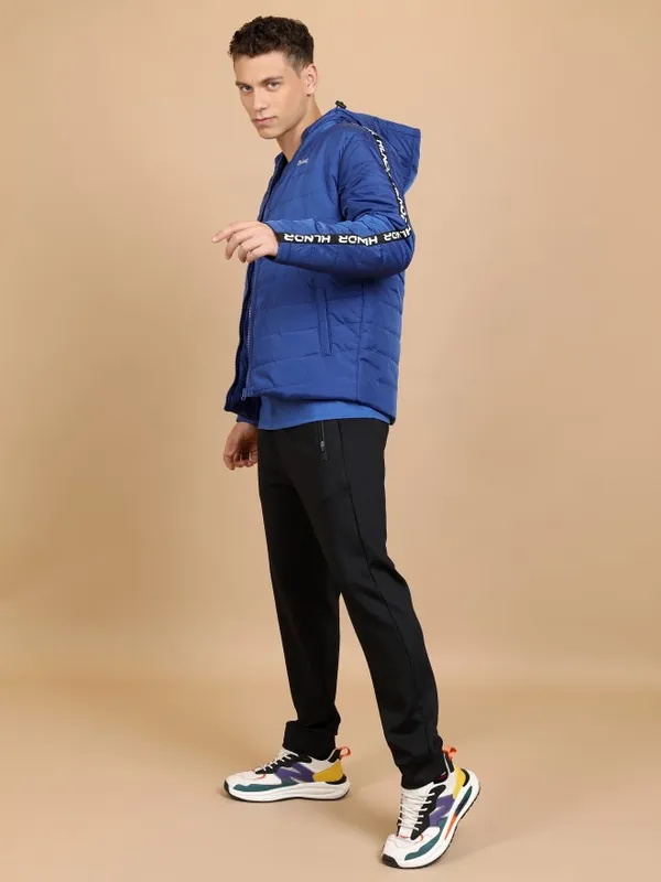 Highlander Men Blue Solid Padded Jacket