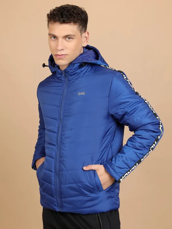 Highlander Men Blue Solid Padded Jacket