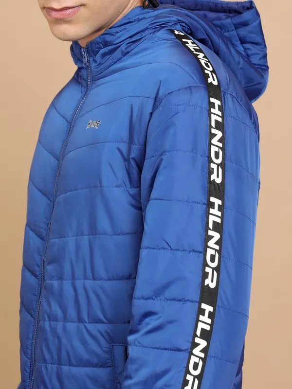 Highlander Men Blue Solid Padded Jacket