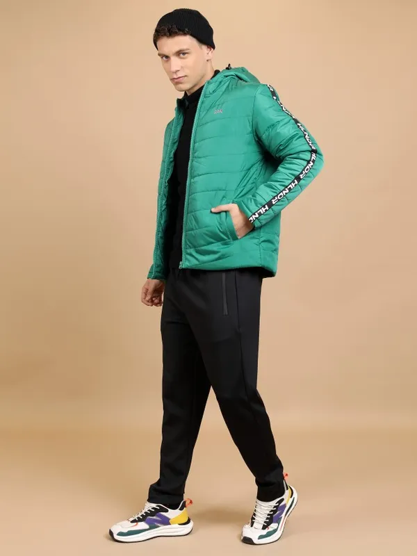 Highlander Men Green Solid Padded Jacket