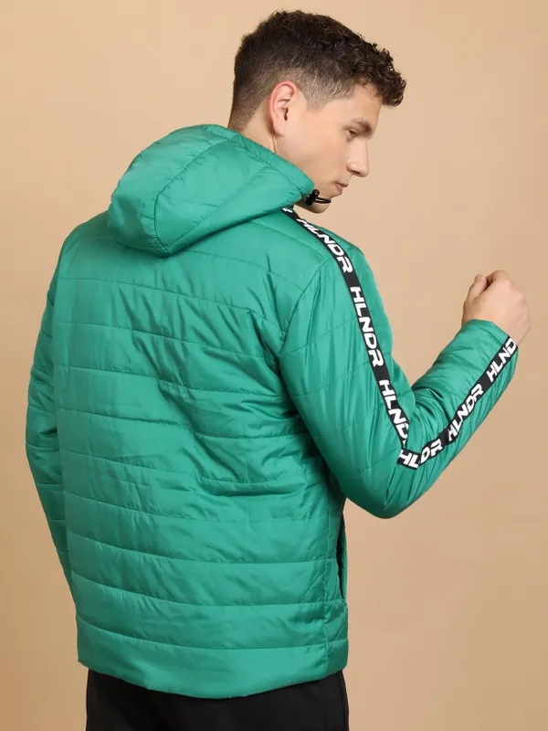 Highlander Men Green Solid Padded Jacket