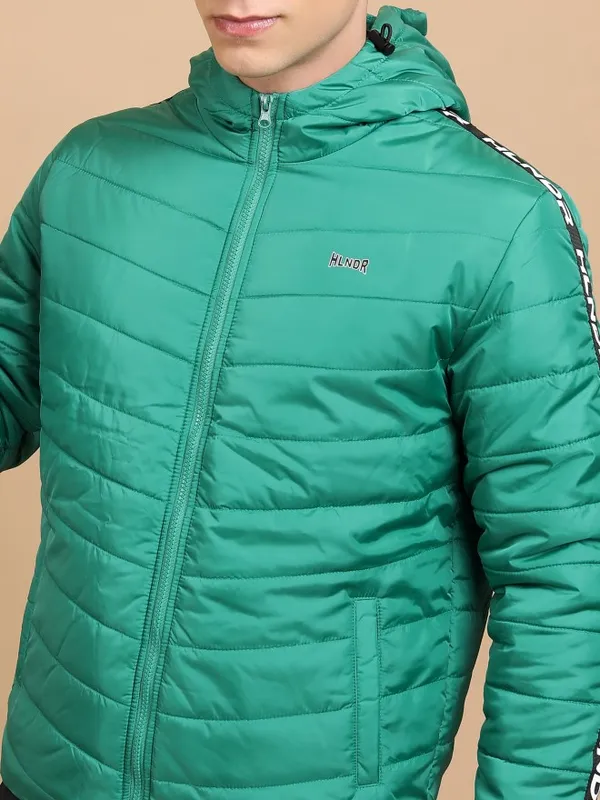 Highlander Men Green Solid Padded Jacket