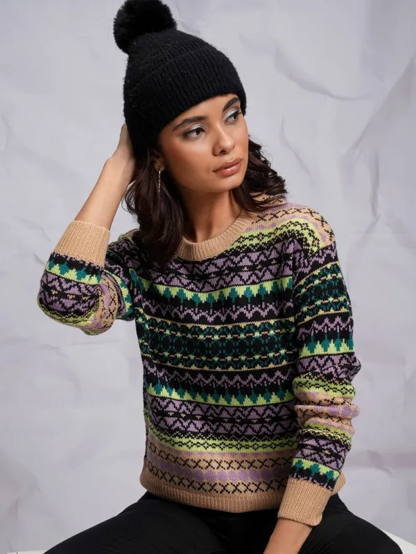 Tokyo Talkies Women Multi Round Neck Sweaters