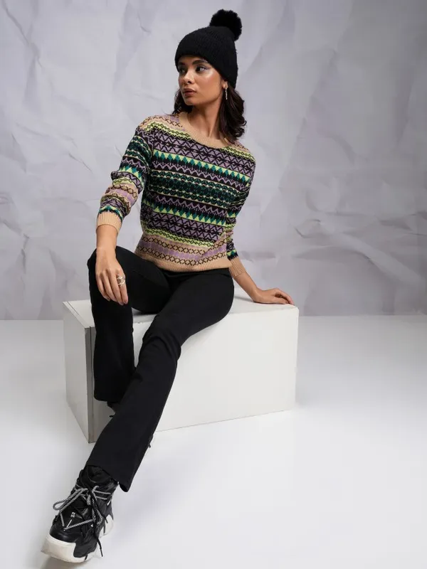 Tokyo Talkies Women Multi Round Neck Sweaters