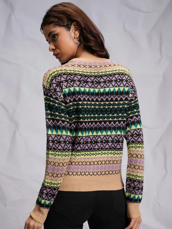 Tokyo Talkies Women Multi Round Neck Sweaters