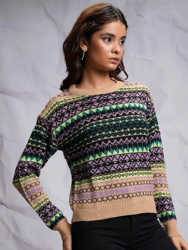 Tokyo Talkies Women Multi Round Neck Sweaters