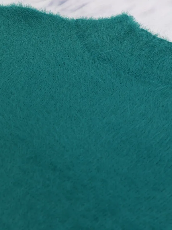  Tokyo Talkies Women Teal Turtle Neck Sweaters