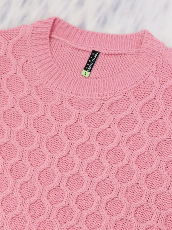  Tokyo Talkies Women Pink Round Neck Sweaters