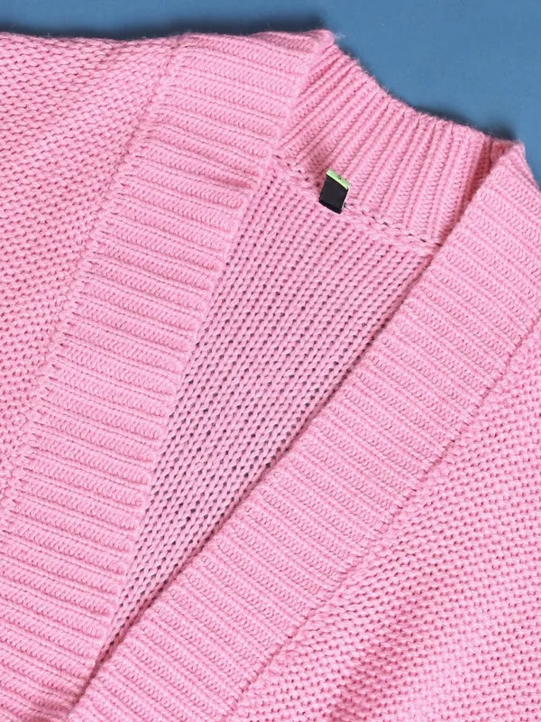 Tokyo Talkies Women Pink V Neck Sweaters