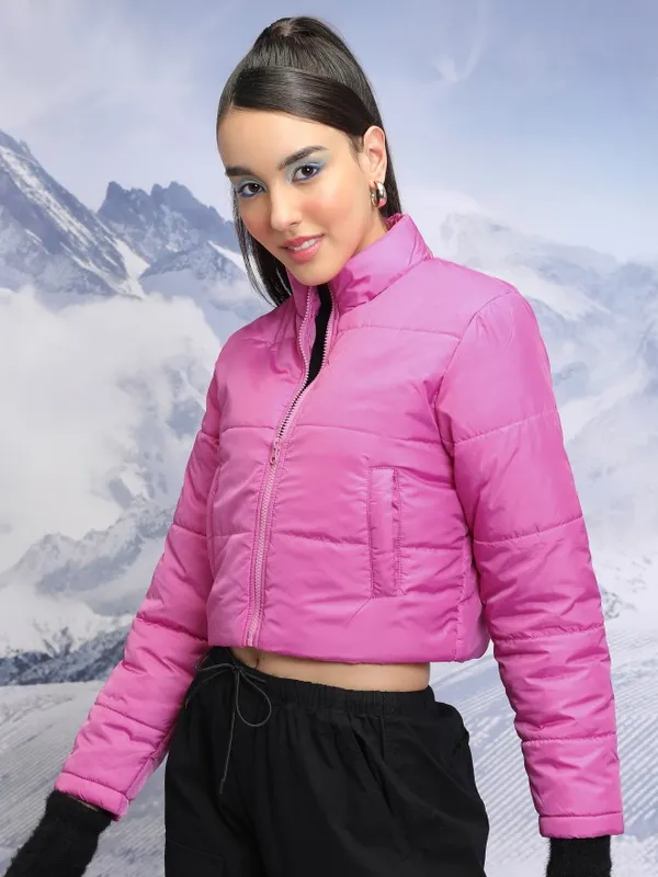  Tokyo Talkies Women Pink Puffer Jacket Jackets