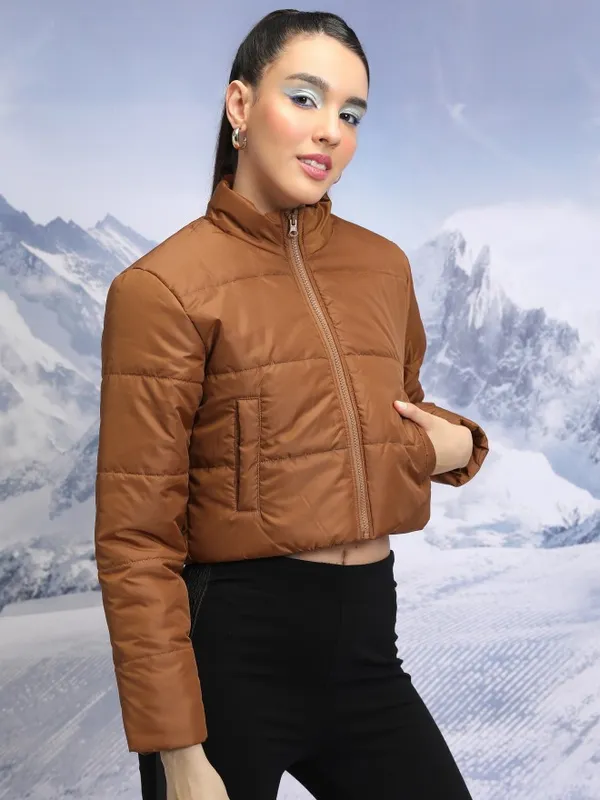  Tokyo Talkies Women Brown Puffer Jacket Jackets