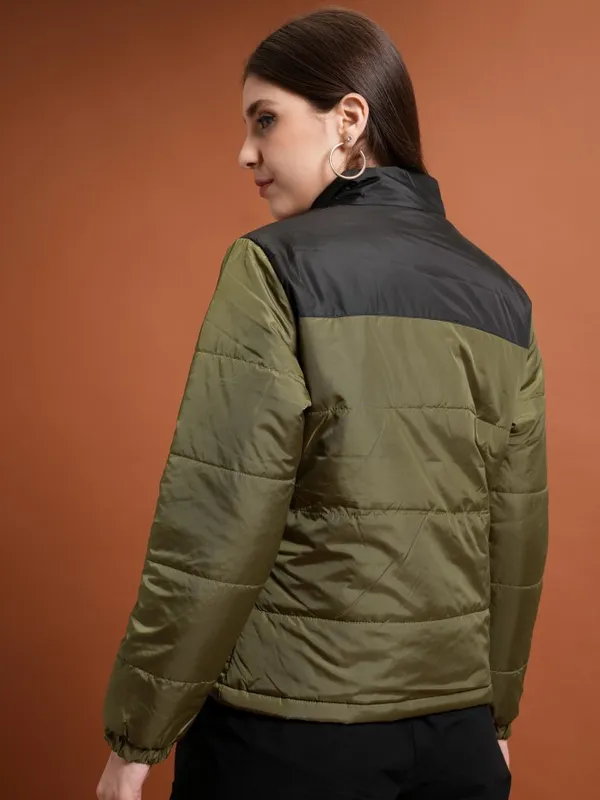  Tokyo Talkies Women Olive Puffer Jacket Jackets