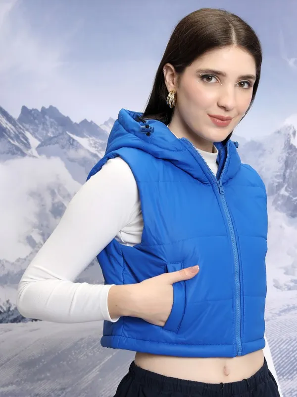  Tokyo Talkies Women Blue Padded Jacket Jackets