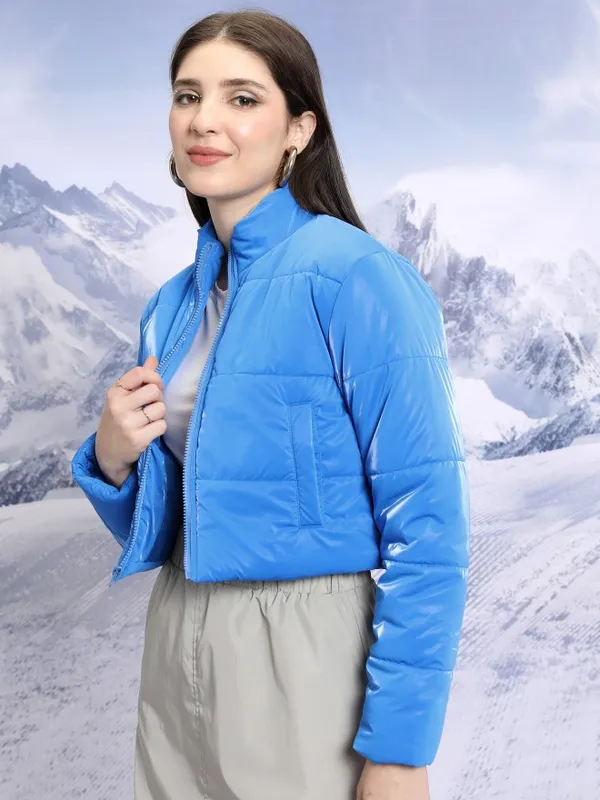  Tokyo Talkies Women Blue Puffer Jacket Jackets