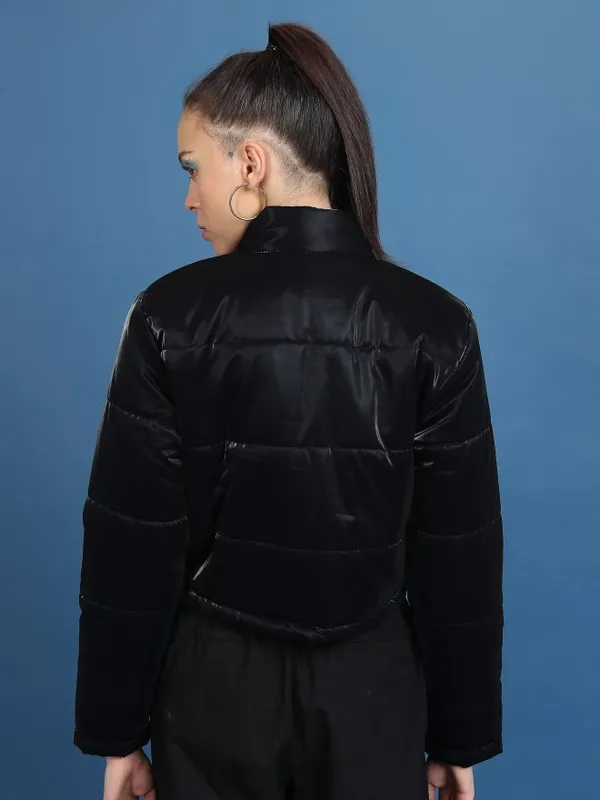  Tokyo Talkies Women Black Puffer Jacket Jackets