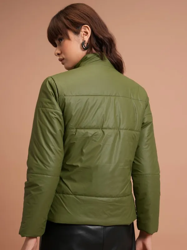  Tokyo Talkies Women Olive Padded Jacket Jackets