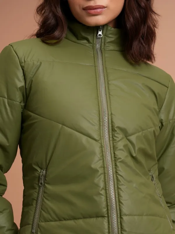  Tokyo Talkies Women Olive Padded Jacket Jackets