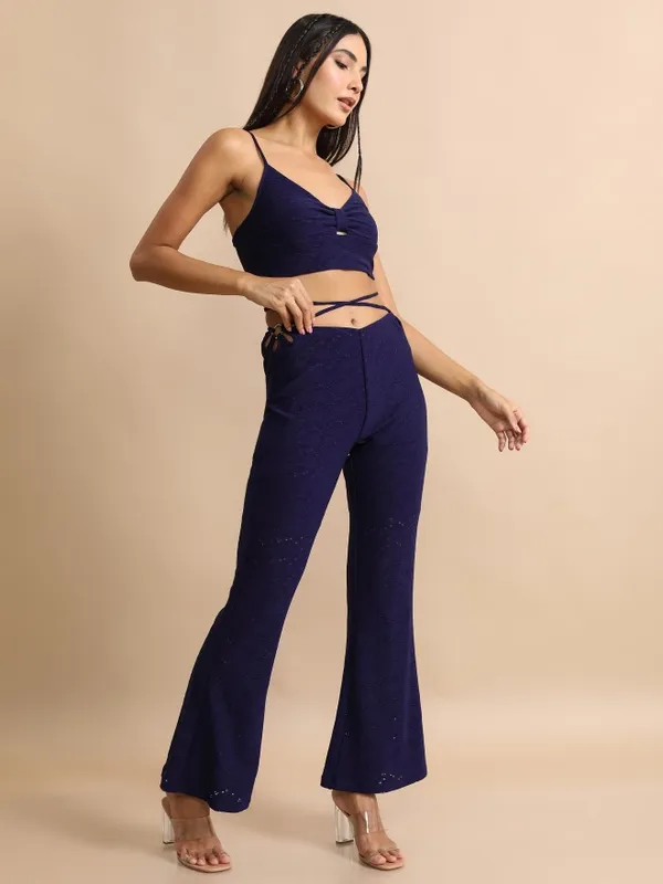 Tokyo Talkies Women Navy Blue Top With Trouser