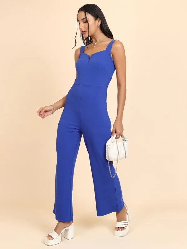  Tokyo Talkies Women Blue Solid Jumpsuits