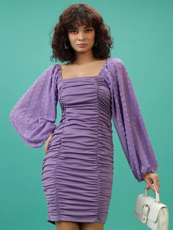  Tokyo Talkies Women Purple Solid Bodycon Dresses
