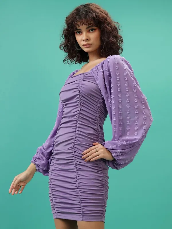 Tokyo Talkies Women Purple Solid Bodycon Dresses
