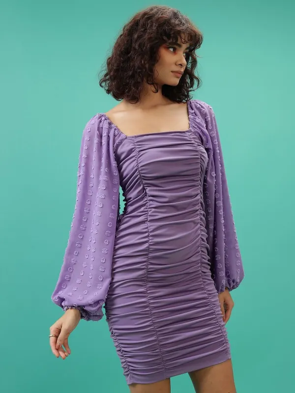  Tokyo Talkies Women Purple Solid Bodycon Dresses