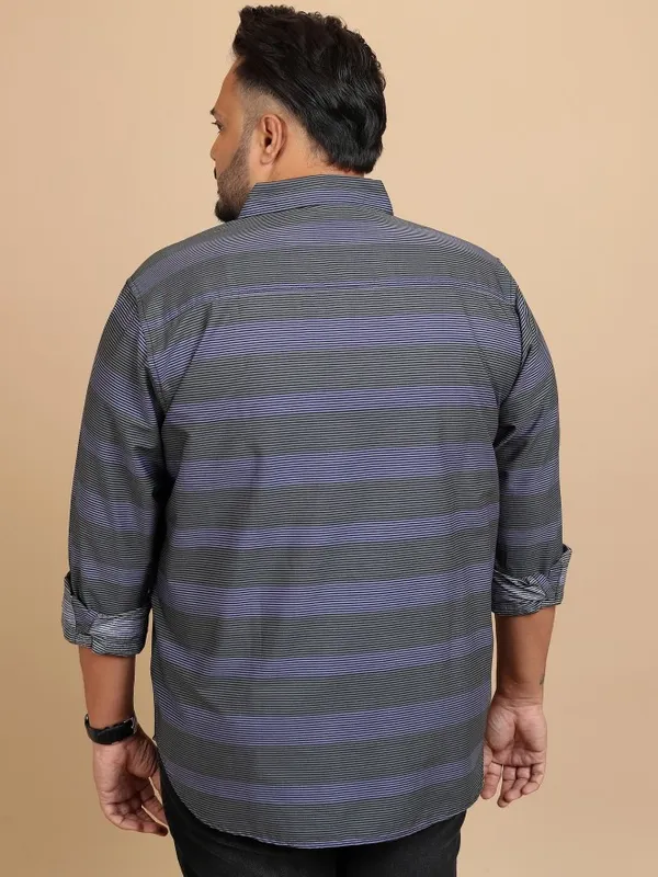  Xtra Ordinary By Highlander Men Black Striped Regular Fit Casual Shirts