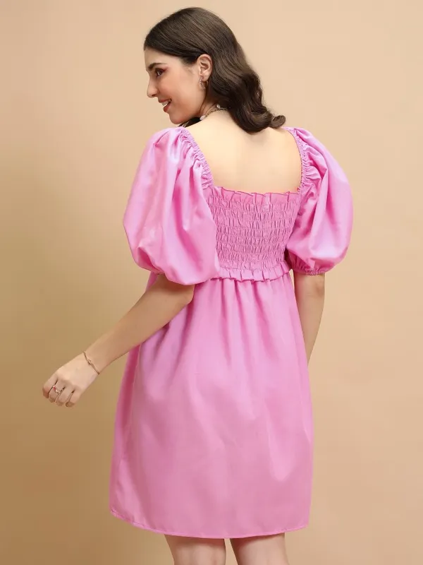 Solid Fit & Flare Dress