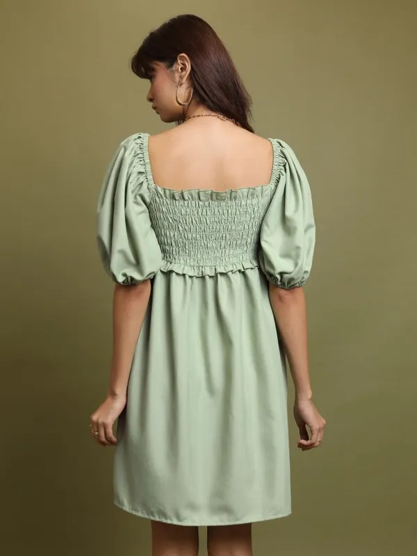 Solid A-Line Dress